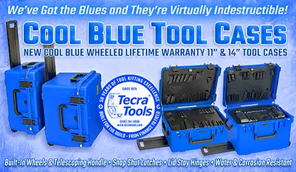 Cool Blue 11" & 14" Wheeled Hard-sided Cases Join Tecra's Tool Case Family Cool Blue 11" & 14" Wheeled Hard-sided Cases Join Tecra's Tool Case Family