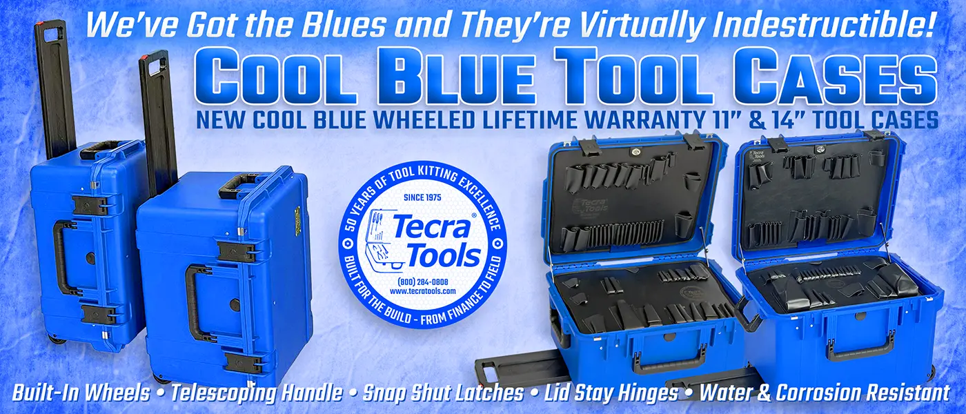 Cool Blue 11" & 14" Wheeled Hard-sided Cases Join Tecra's Tool Case Family Cool Blue 11" & 14" Wheeled Hard-sided Cases Join Tecra's Tool Case Family