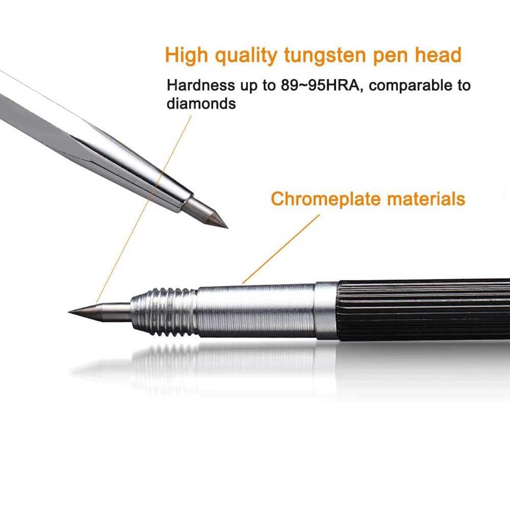 Silver Retractable Scribe Tungsten Carbide Tip Scriber Etching Pen