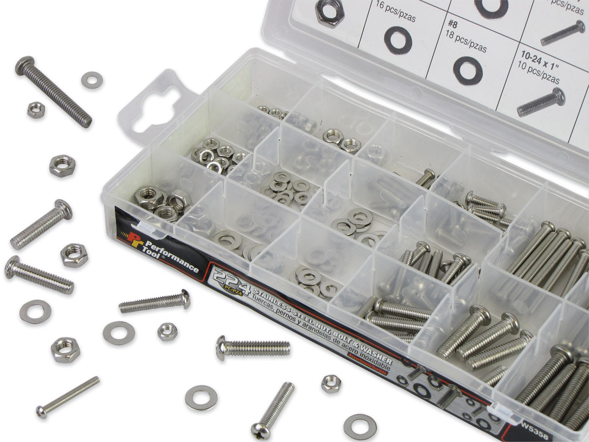 1000 Pcs Stainless Steel Hex Screws Bolts With Nuts Washers Assortment Kit Tool 