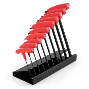 Klein Ball End T-Handle Metric 8-piece Hex Set with Stand