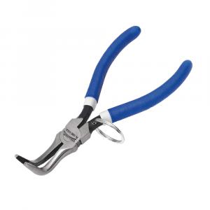 Thin Bent Chain Nose Pliers with Safety Ring