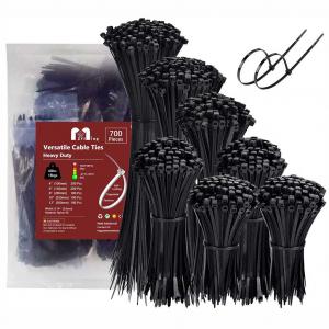UV-Resistant Nylon Cable Tie 700-piece Assortment Pack
