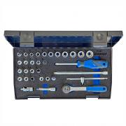 Gedore 1/4" Dr  Metric 32-piece Socket Set with Hex Bits
