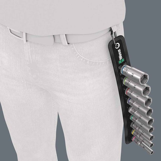 Wera 3/8" Belt Metric Deep Socket Set