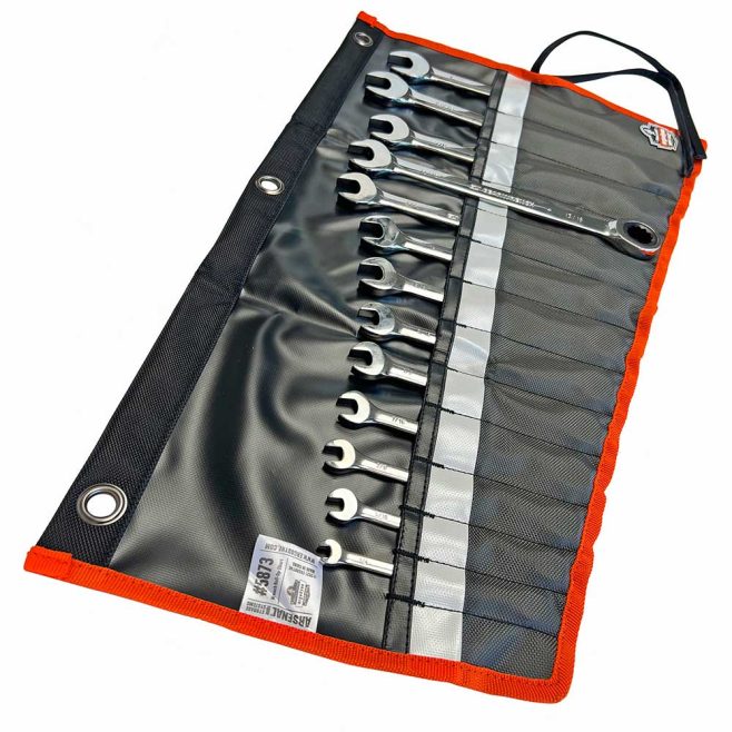 GearWrench 13-piece SAE Ratcheting Wrench Set and Tool Roll