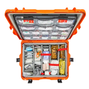 Nanuk 945 Orange EMS Case with Lid Organizer & Padded Divider