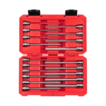 TEKTON 3/8" Long Metric/SAE Hex and Torx Bit 19-piece Socket Set