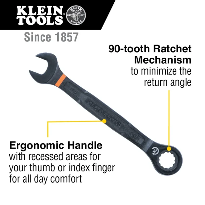 Klein Ratcheting Box Wrench Set 5/16-3/4