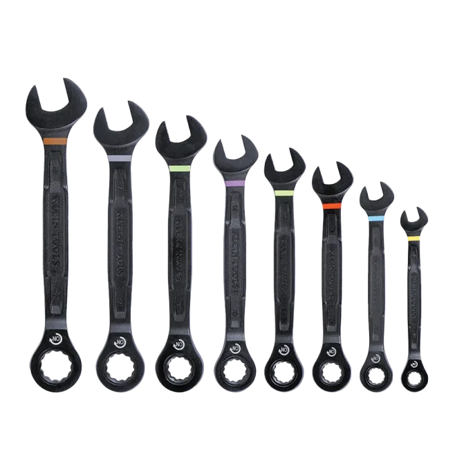 Klein 8pc Metric Ratcheting Wrench Set 8mm-19mm