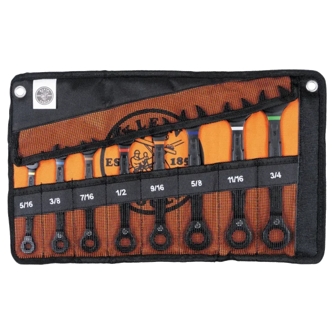 Klein Ratcheting Box Wrench Set 5/16-3/4