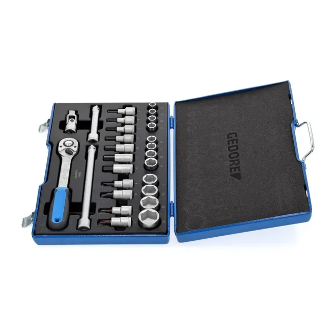 Gedore 1/2" Dr Metric Socket Set with Hex Bits