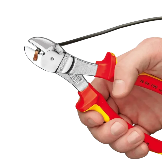 Knipex 7" 1000V Insulated Semi Flush Side Cutter - Image 4
