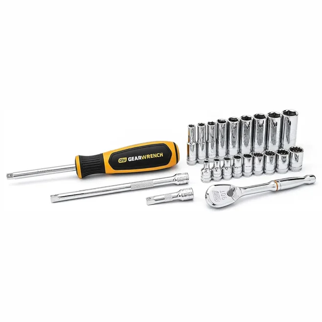 GearWrench 22-piece 1/4" Drive Standard & Deep Metric Socket Set