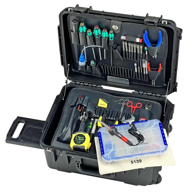 Biomedical Repair Tool Kit in 8" PWLB Lifetime Warranty Wheeled Black Tool Case