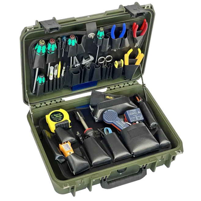 Basic Network/LAN Tool Kit in 5" Lifetime Warranty Olive Drab Tool Case