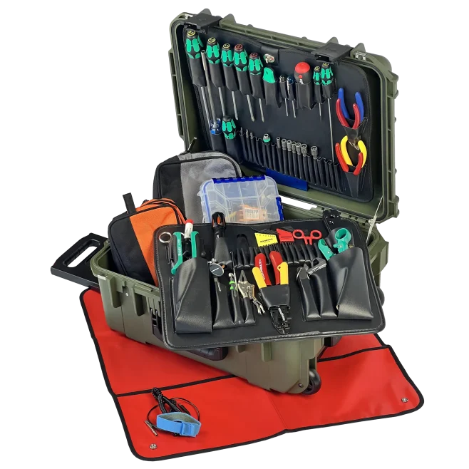 PC, LAN and Network Tool Kit in PWLD 8" Lifetime Warranty Wheeled Tool Case