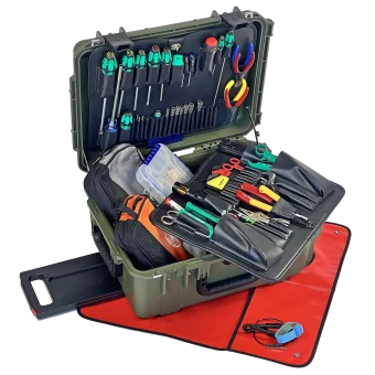 PC, LAN and Network Tool Kit in PWLD 8" Lifetime Warranty Wheeled Tool Case
