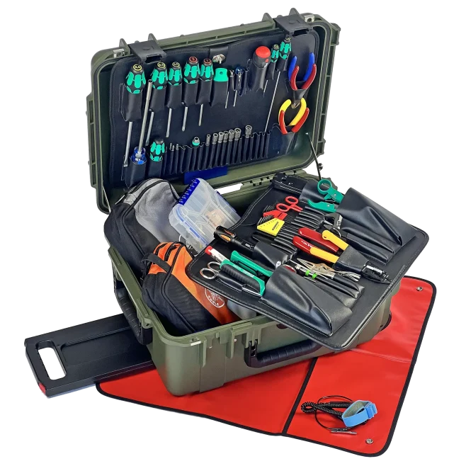 PC, LAN and Network Tool Kit in PWLD 8" Lifetime Warranty Wheeled Tool Case