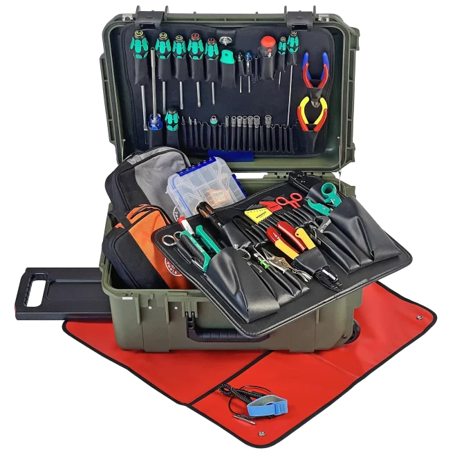 PC, LAN and Network Tool Kit in PWLD 8" Lifetime Warranty Wheeled Tool Case