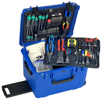 Master Tech Biomedical Repair Tool Kit in PWXB 14" Blue Wheeled Tool Case