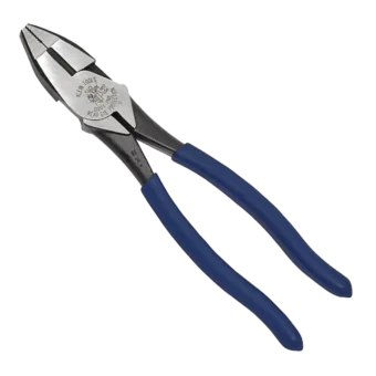 Klein 7" forged steel Lineman's Pliers with cross-hatched knurl and induction hardened knives