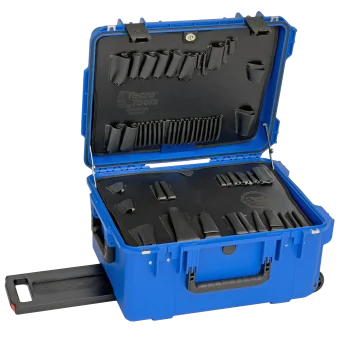 PWBE 11" Lifetime Warranty Wheeled Blue Tool Case with Tool Pallets