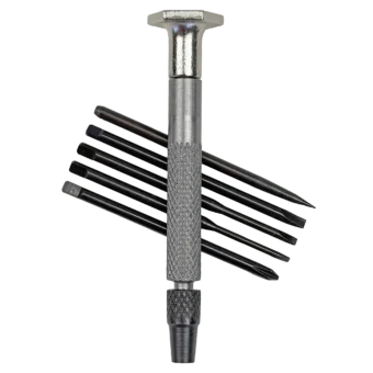 Moody 6-piece Jeweler's Micro Screwdriver Set featuring three slotted, a Phillips and an awl blades