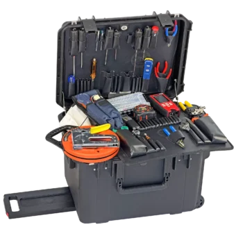 Structured Wiring Installer Tool Kit in PWXL 14" Lifetime Warranty Wheeled Black Tool Case featuring industry leading tool brands Klein, Knipex, Tempo, Jonard, Platinum, Paladin, Crescent, Ullman, Channellock and more
