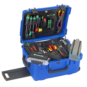 Inch/Metric Field Service Tool Kit in 11 Inch Lifetime Warranty Wheeled Blue Case featuring Lifetime Warranty tools from premiere USA and European brands like Klein, Wiha, Wera, Bondhus, Weller and more