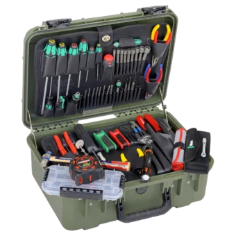 Ultra Pro Field Service Tool Kit in 7 Inch Lifetime Warranty Hard-Sided Olive Drab Tool Case featuring premium USA and European tool brands Wera, Wiha, Knipex, Klein, Channellock, Jonard, Bondhus and more
