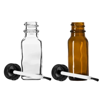 Flux Dispenser Bottles (clear or amber) with Applicator Brush