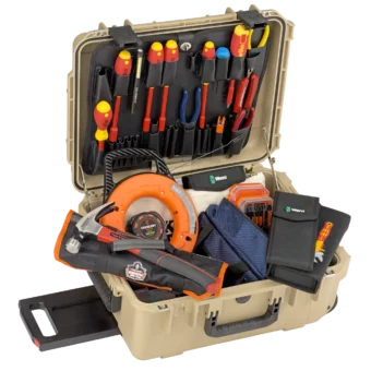 Solar Pro Installer Tool Kit in 8 Inch SKB Desert Tan Lifetime Warranty Wheeled Tool Cases