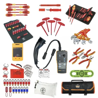 Pro EV Vehicle Battery and Charging (Tools Only) Tool Kit featuring Lifetime Warranty tools and testers from USA and European brands like Wera, Wiha, Knipex, Fluke, Klein and more