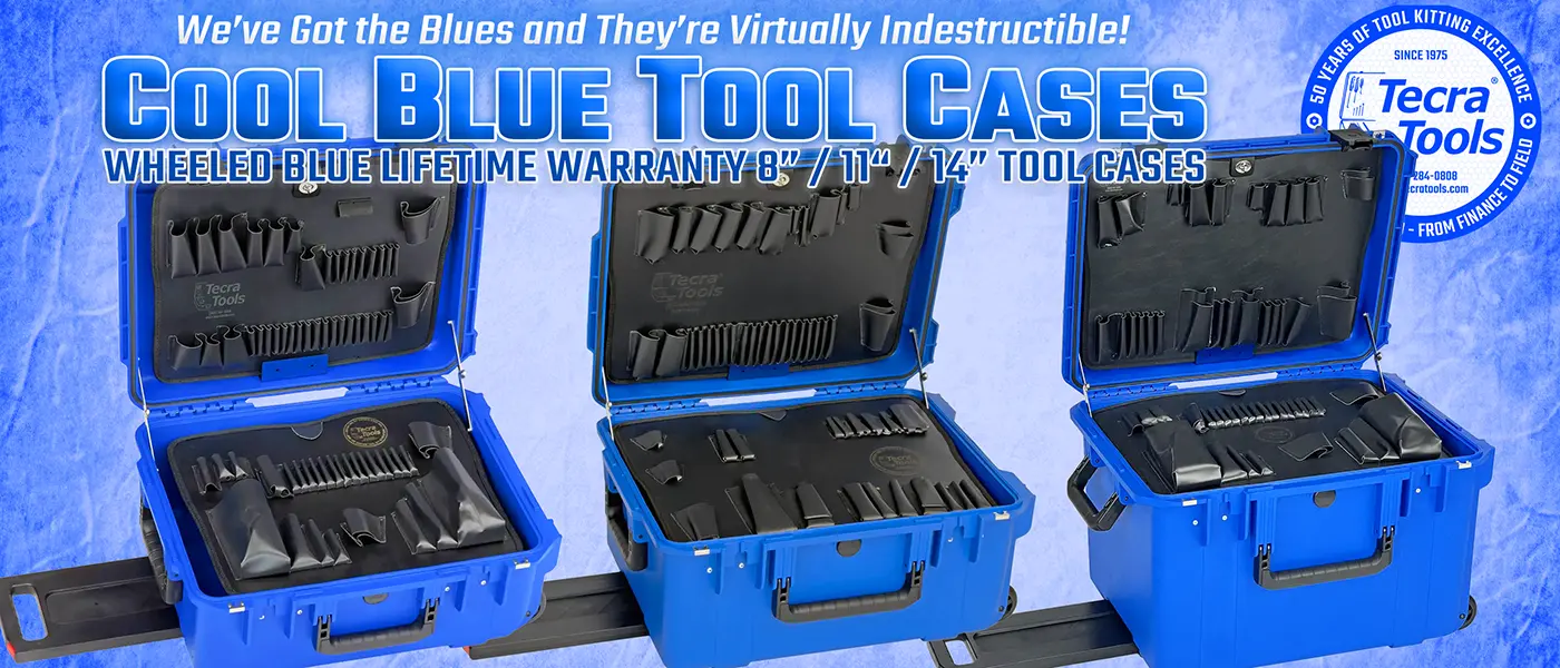 Cool Blue 11 Inch & 14 Inch Wheeled Hard-sided Cases Join Tecra's Tool Case Family
