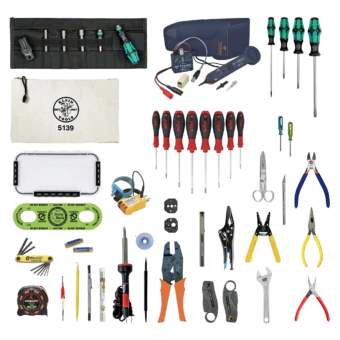 Coax Network CCTV Security Tools Only Tool Kit featuring Wiha Torx Drivers, Wera Screwdrivers and a Tempo Tone Test Set