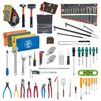 Master Wind Tech Field Tools Only Tool Kit featuring lifetime warranty hand tools from USA and European brands like Wera, Wiha, Fluke, Klein, Knipex, Channellock, Bondhus and more