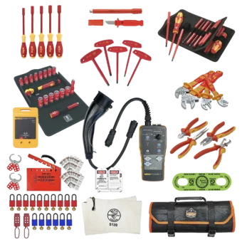 Pro EV Vehicle Battery and Charging (Tools Only) Tool Kit featuring Lifetime Warranty tools and testers from USA and European brands like Wera, Wiha, Knipex, Fluke, Klein and more