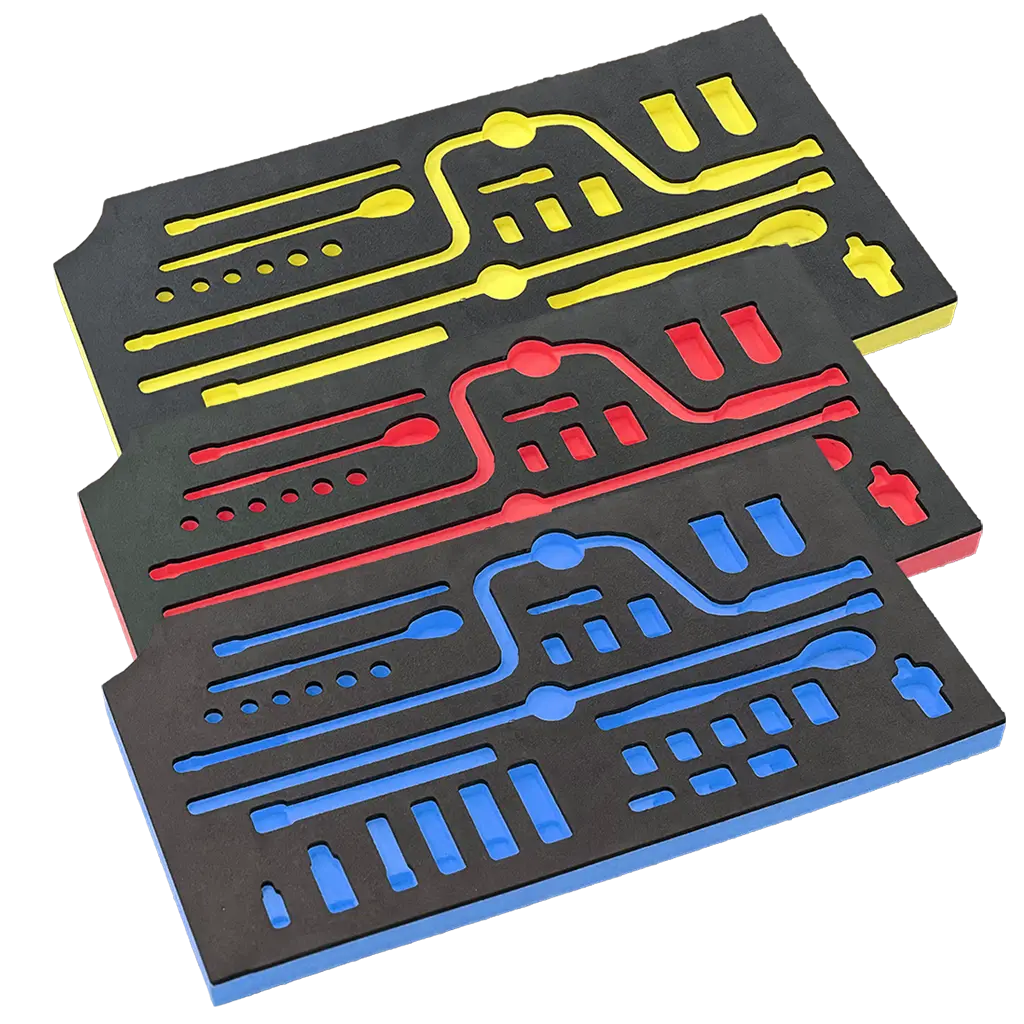 Custom Foam Colors: Red, Yellow & Blue